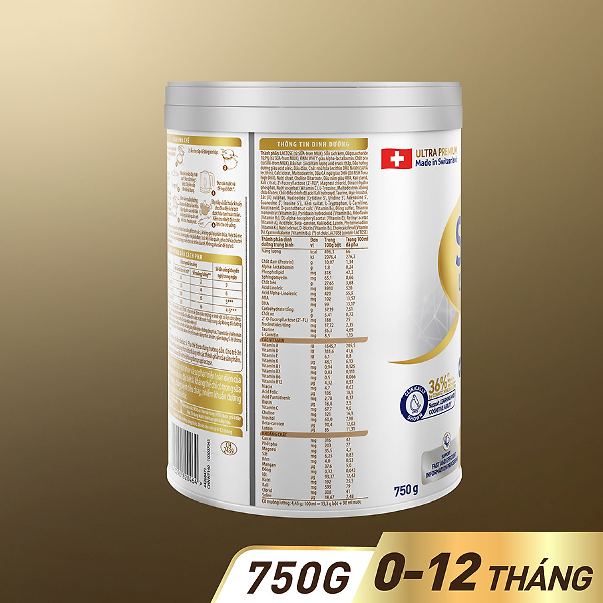 Sữa bột công thức S-26 ULTIMA 1 750G với hợp chất NUTRILEARN CONNECT cho bé 0 - 12 tháng tuổi