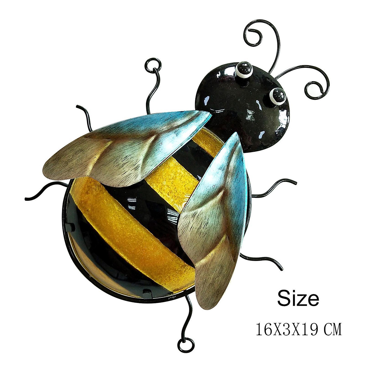 Metal Wall Art Bee 3D Sculpture Inspirational Hanging 3 Pack Decorative