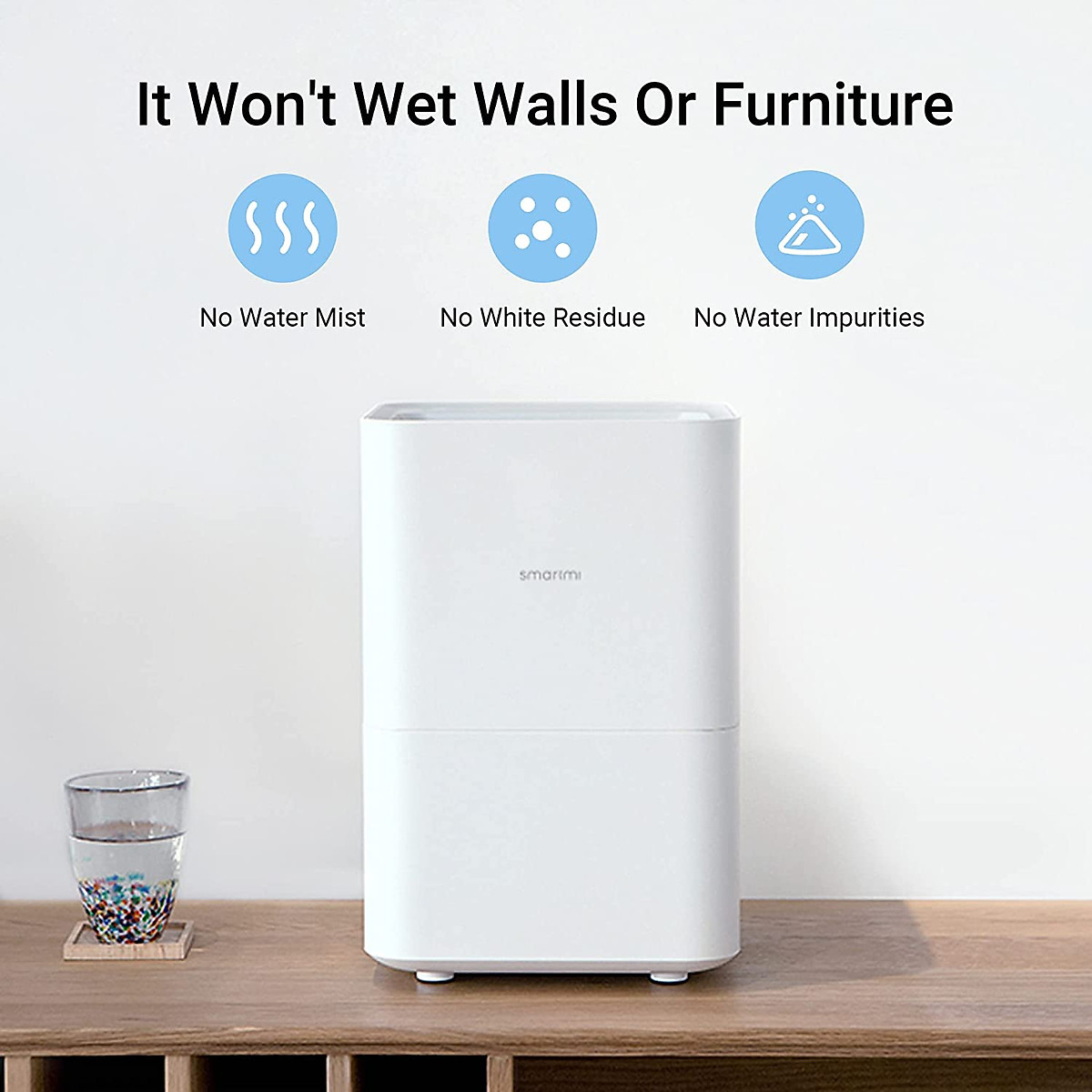 Máy Tạo Ẩm Xiaomi Smartmi Evaporative Humidifier 1 Thông Minh Tạo Ẩm Tự Nhiên, Không Tạo Sương Tự Động Làm Sạch Dung Tích 4 Lít, Kết Nối App Theo Dõi - Hàng Chính Hãng