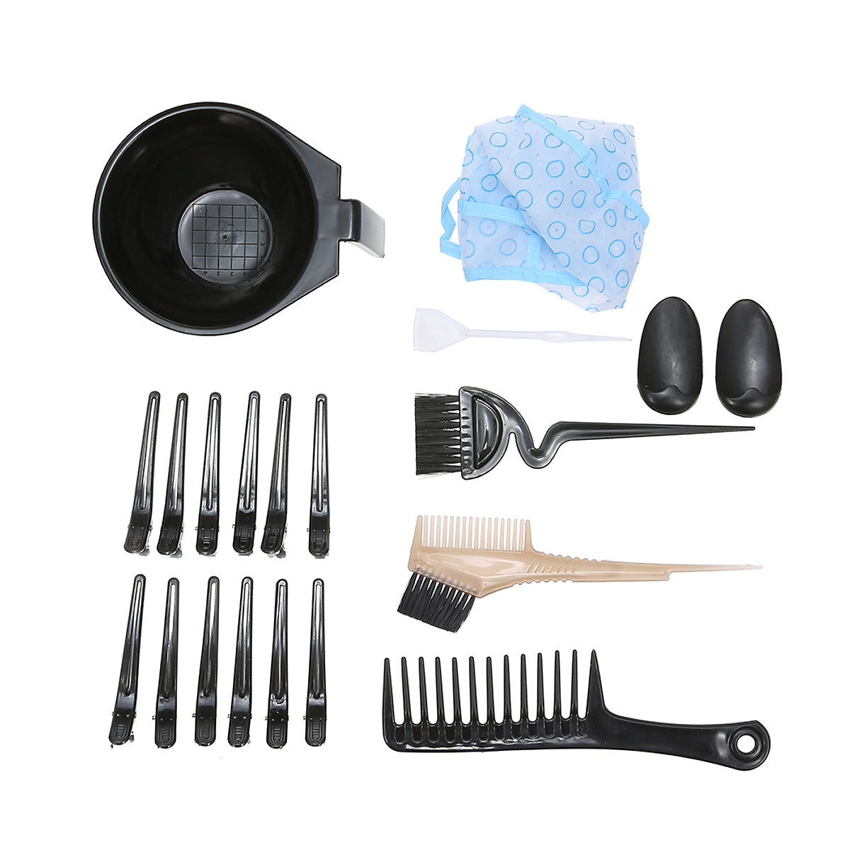 Mua 19PCS Hair Dyeing Tool Hair Coloring Kit Barber Salon Dyeing Brush Comb Bowl Hair Dye Hat Sectioning Clips Set Mua 19PCS Hair Dyeing Tool Hair Coloring Kit Barber Salon Dyeing Brush Comb Bowl Hair Dye Hat Sectioning Clips Set