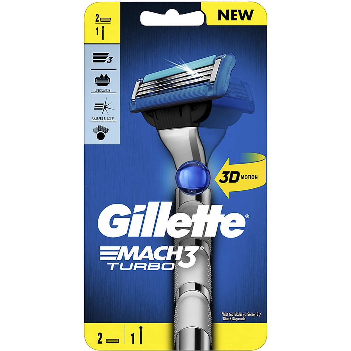 Mua Dao Cạo Gillette Mach 3 Turbo 3D 1 Cán + 2 Đầu Lưỡi | Tiki