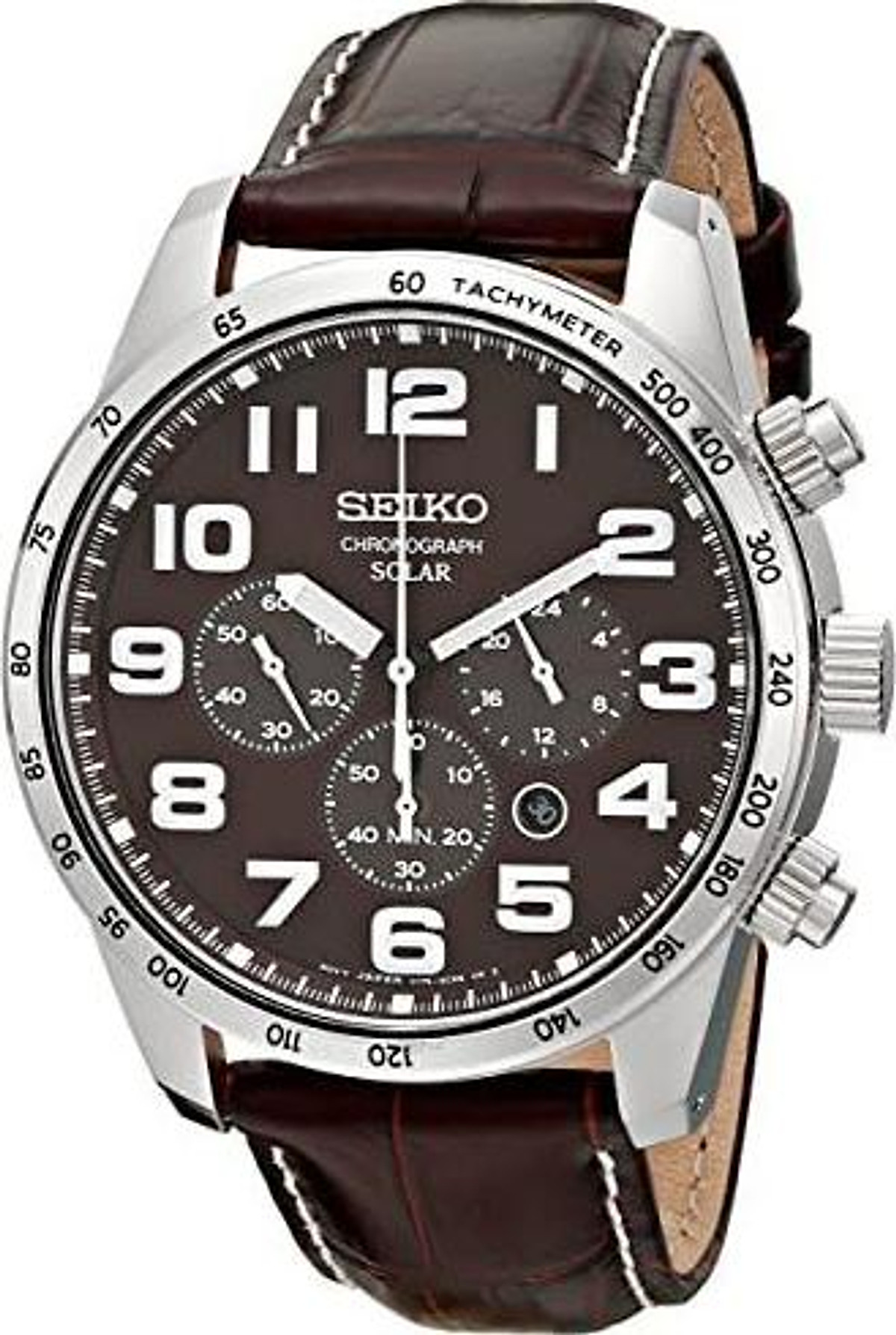 Mua Seiko Men's SSC227 Stainless Steel Solar Watch with Brown Leather Band