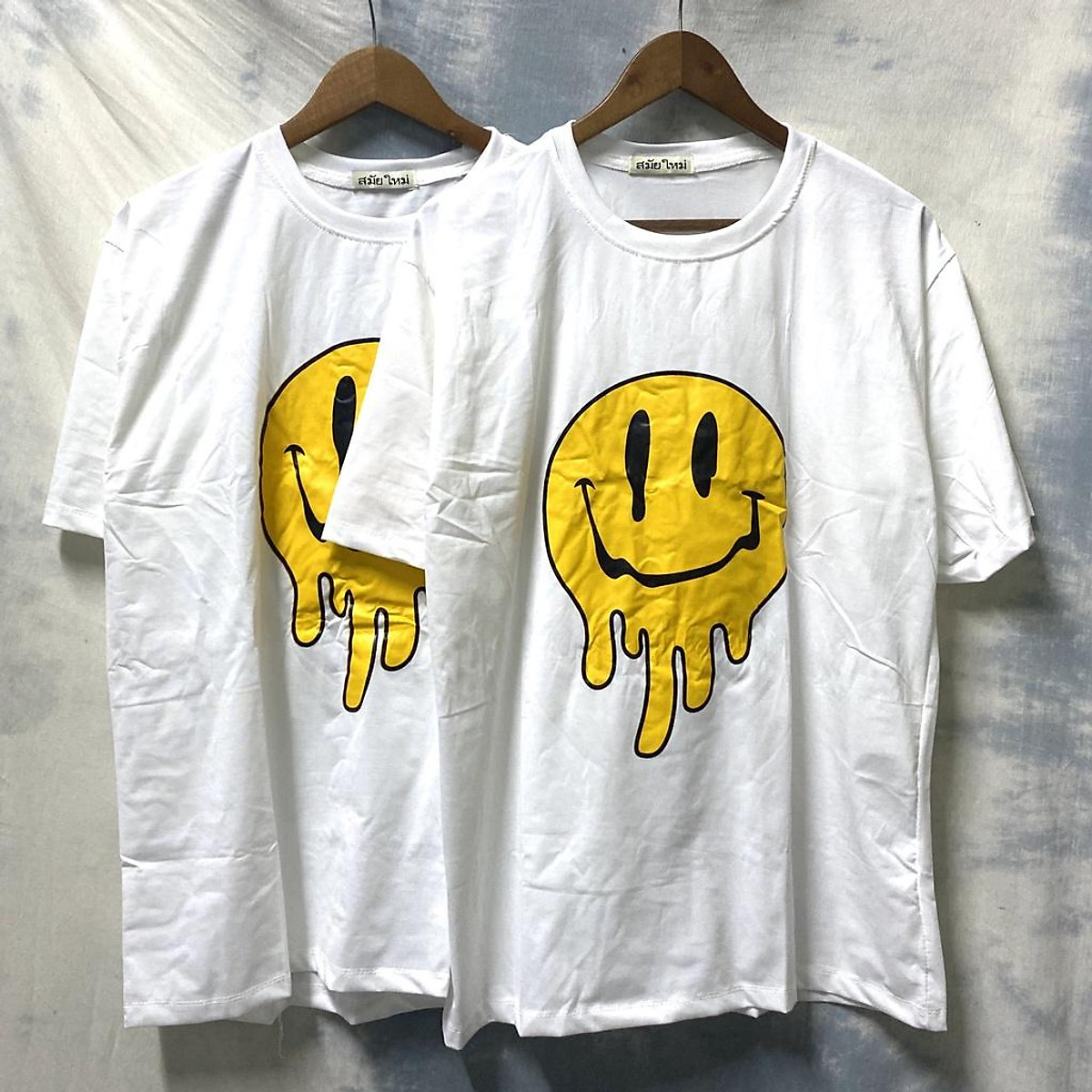 Áo thun tay lỡ form rộng Unisex nam nữ mặc đẹp hình icon cười