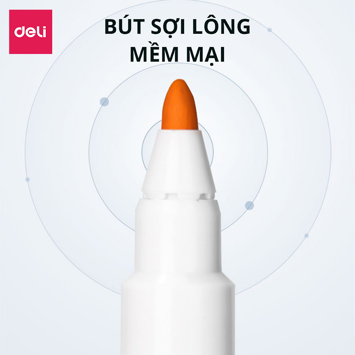 Bút Viết Dạ Bảng Bút Lông Xoá Được 8 Màu Kèm Bông Lau 2 Trong 1 Deli - Bút Viết Trên Nhiều Bề Mặt Bảng Từ, Mica, Bảng Kính - 1 chiếc