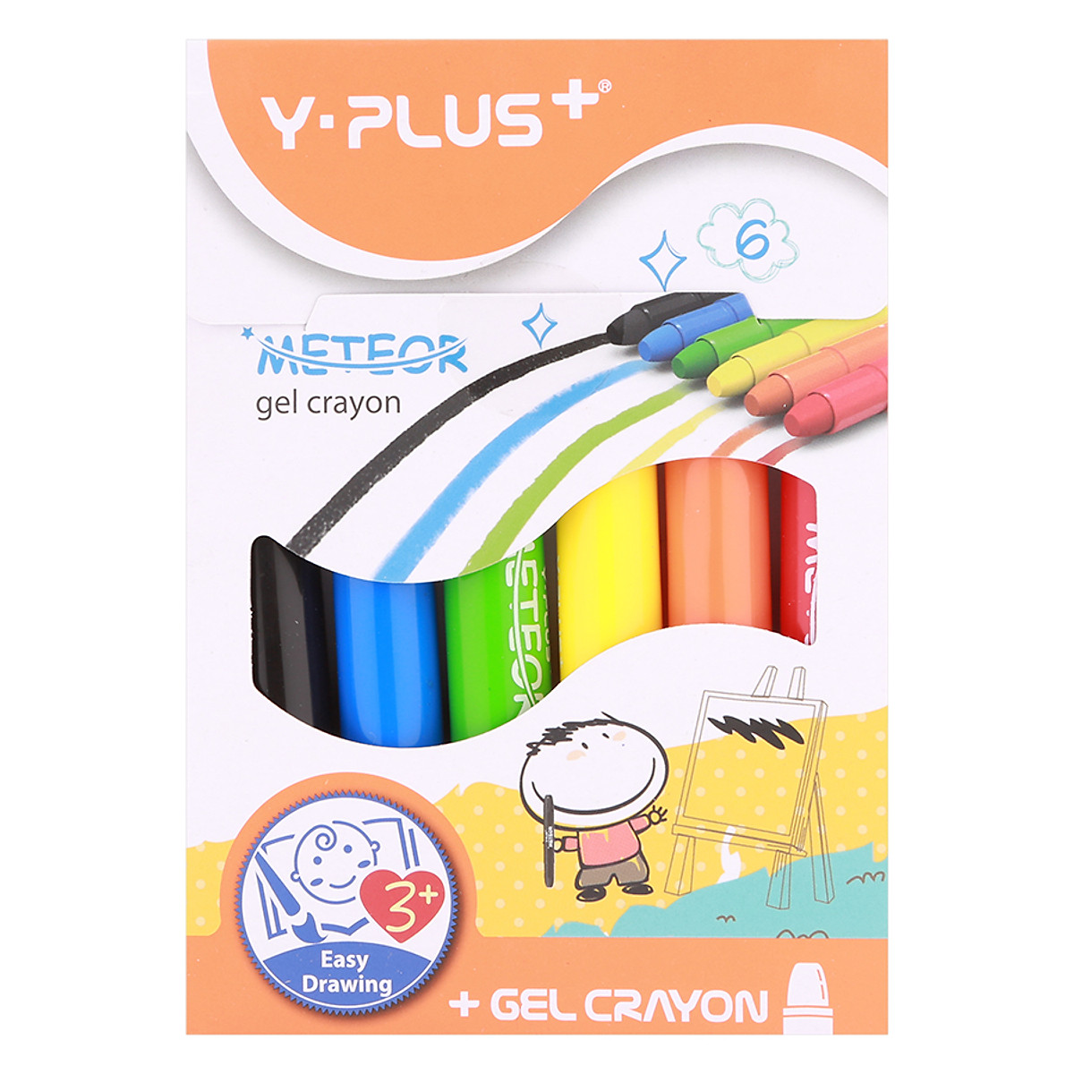 Hộp Bút Sáp Gel Meteor 6 Màu Y PLUS+ GC160130_MT - Chì Màu - Sáp Màu