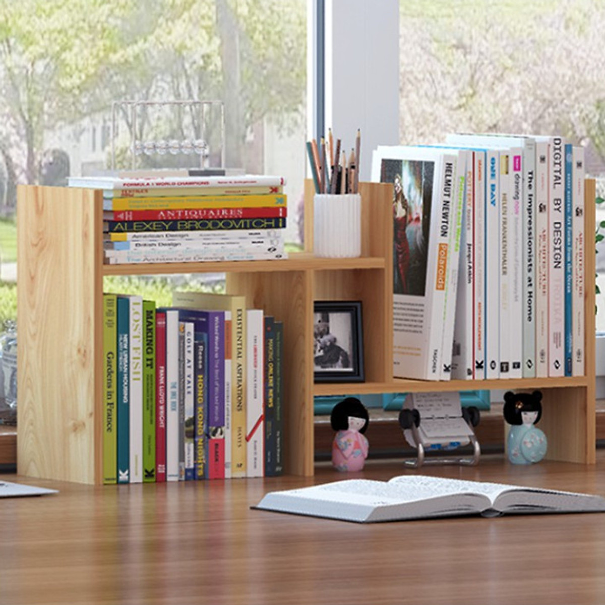 Kệ sách gỗ để bàn - Tủ,kệ sách mini - Giao màu sắc ngẫu nhiên