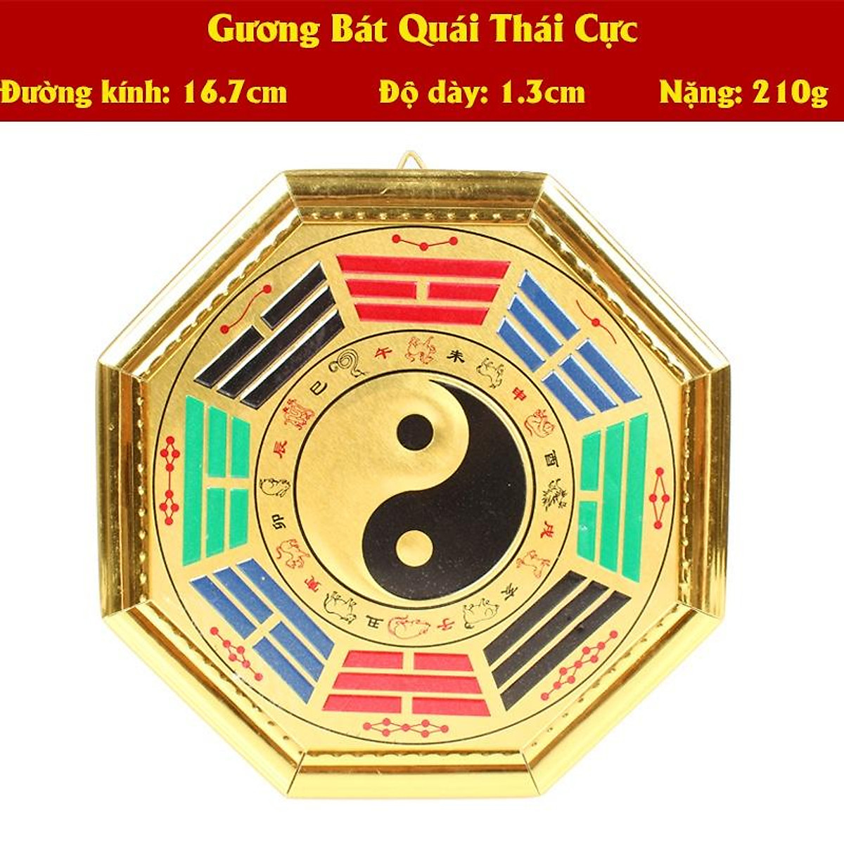 Mua Gương bát quái phẳng âm dương thái cực - hóa giải sát khí - trấn trạch  mang lại bình an - TÔ TÂM QUANG - Gương Thái Cực16.7cm tại PHONG THỦY