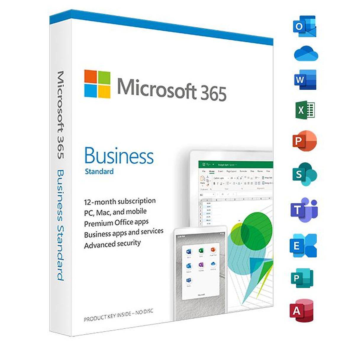 Phần mềm Microsoft 365 Business Standard Retail English APAC EM Subscr 1YR  Medialess P8 - Hàng chính hãng