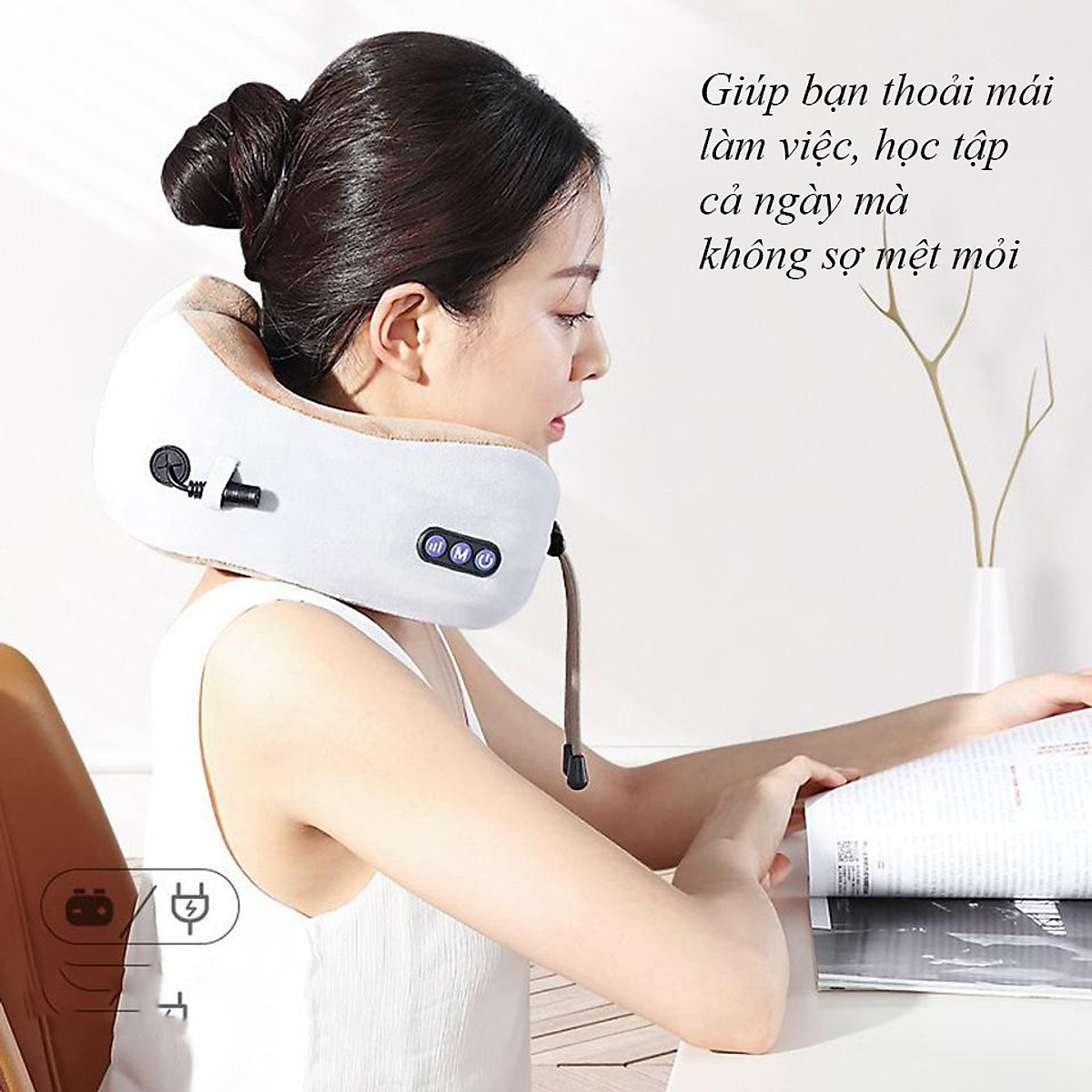 Gối Massage Vòng Cổ Chữ U Đa Năng,Gối Ngủ Văn Phòng, Gói Đi Du Lịch - Giao màu ngẫu nhiên