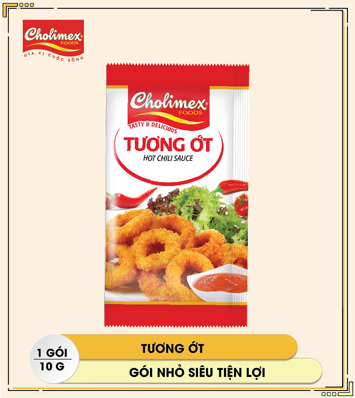 Tương ớt gói Cholimex 10g siêu tiện lợi (01 túi gồm 50 gói)