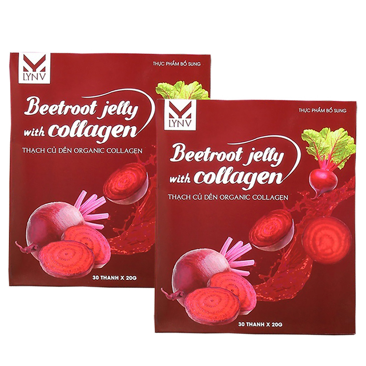 Hai hộp thạch củ dền detox collagen dinh dưỡng dành cho người lớn