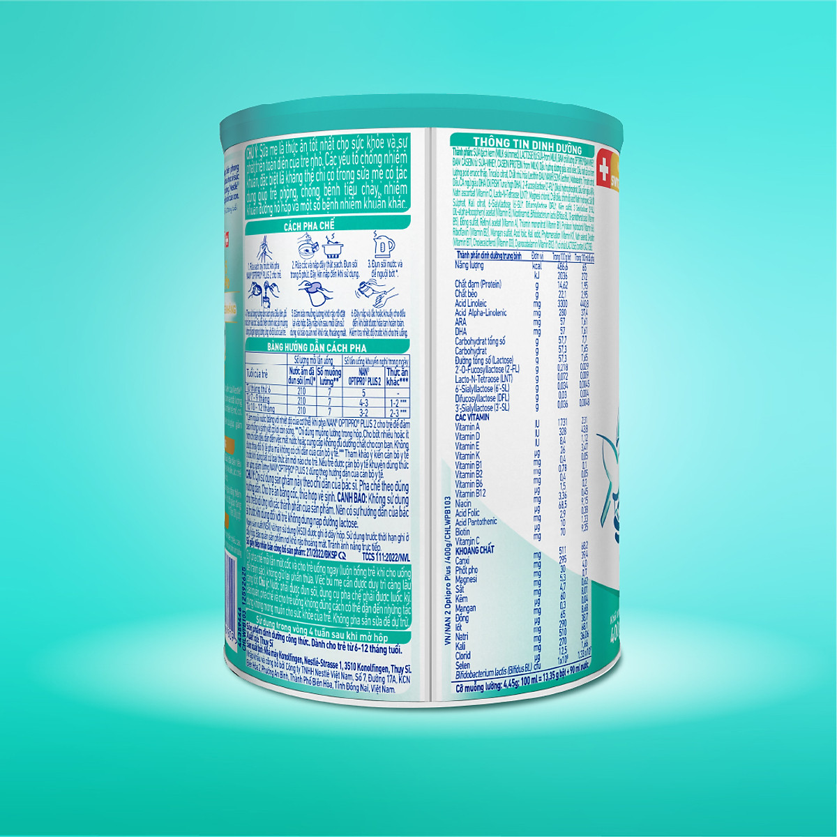 Sữa bột Nestlé NAN OPTIPRO PLUS 2 400g/lon với 5HMO Sản Xuất Tại Thụy Sĩ (6-12 tháng)
