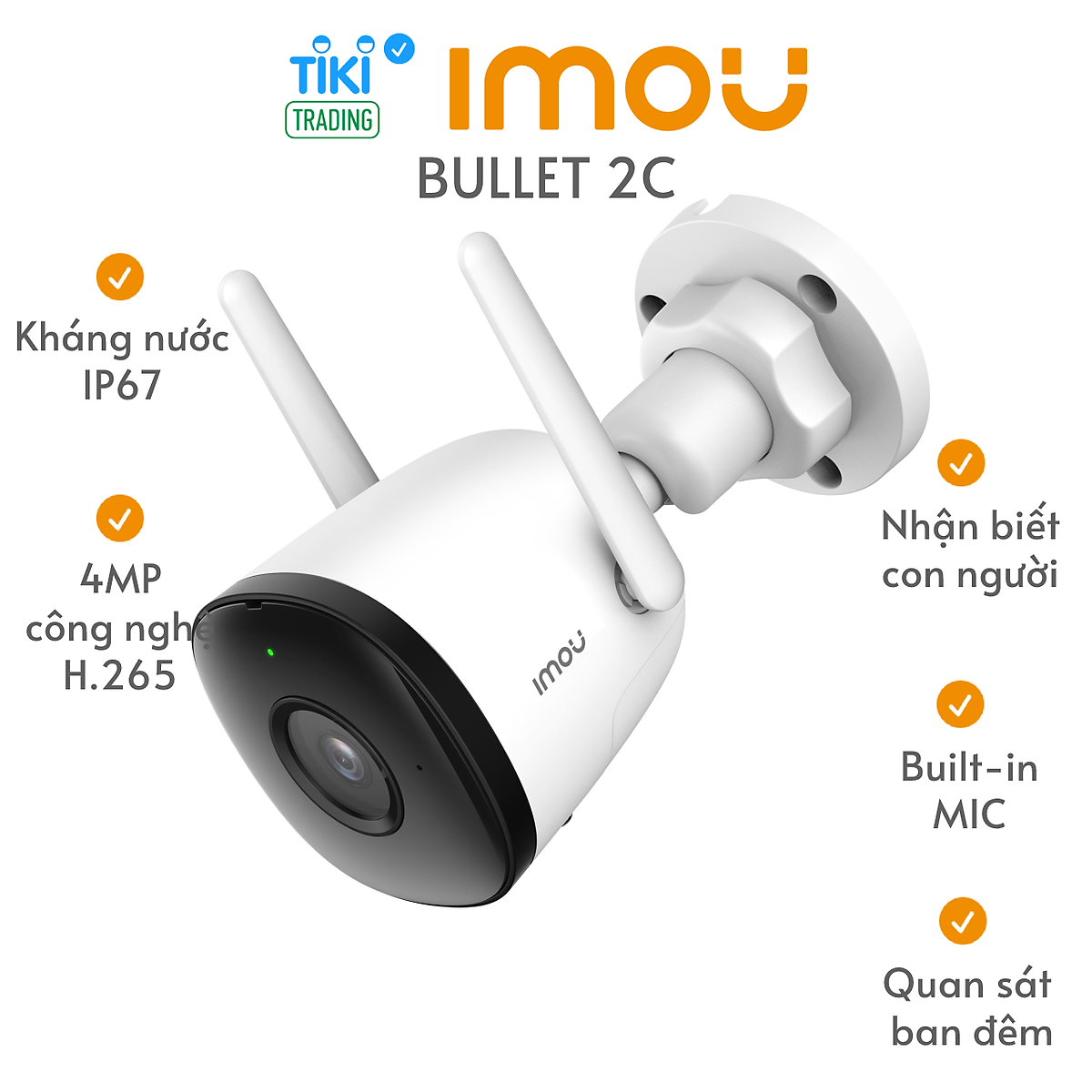 Camera IMOU Bullet 2/2C/2E (IPCF42) Camera Ngoài Trời, Chống nước IP67