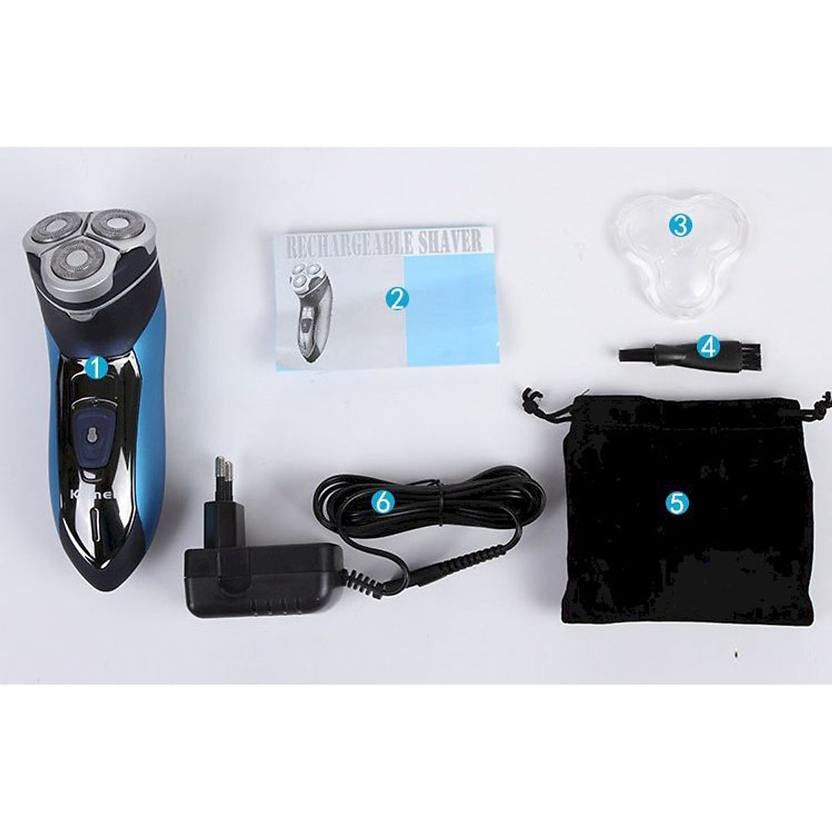 Máy cạo râu 3 lưỡi chuẩn men chính hãng KEMEI 7390 | Tiki.vn
