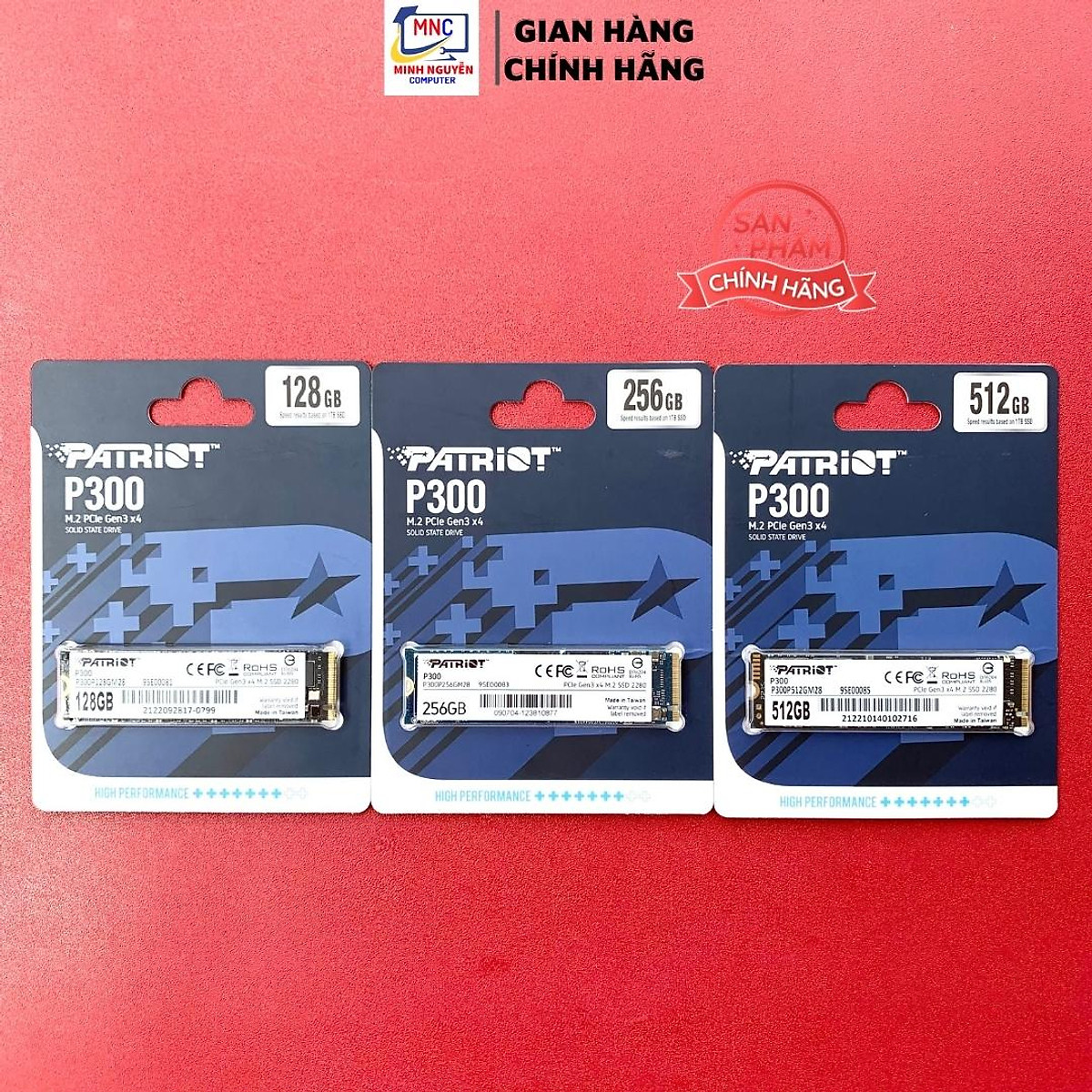 Ổ cứng SSD PATRIOT 256G P300 M.2 2280 NVMe Gen 3x4 - P300P128GM28 - Hàng Chính Hãng