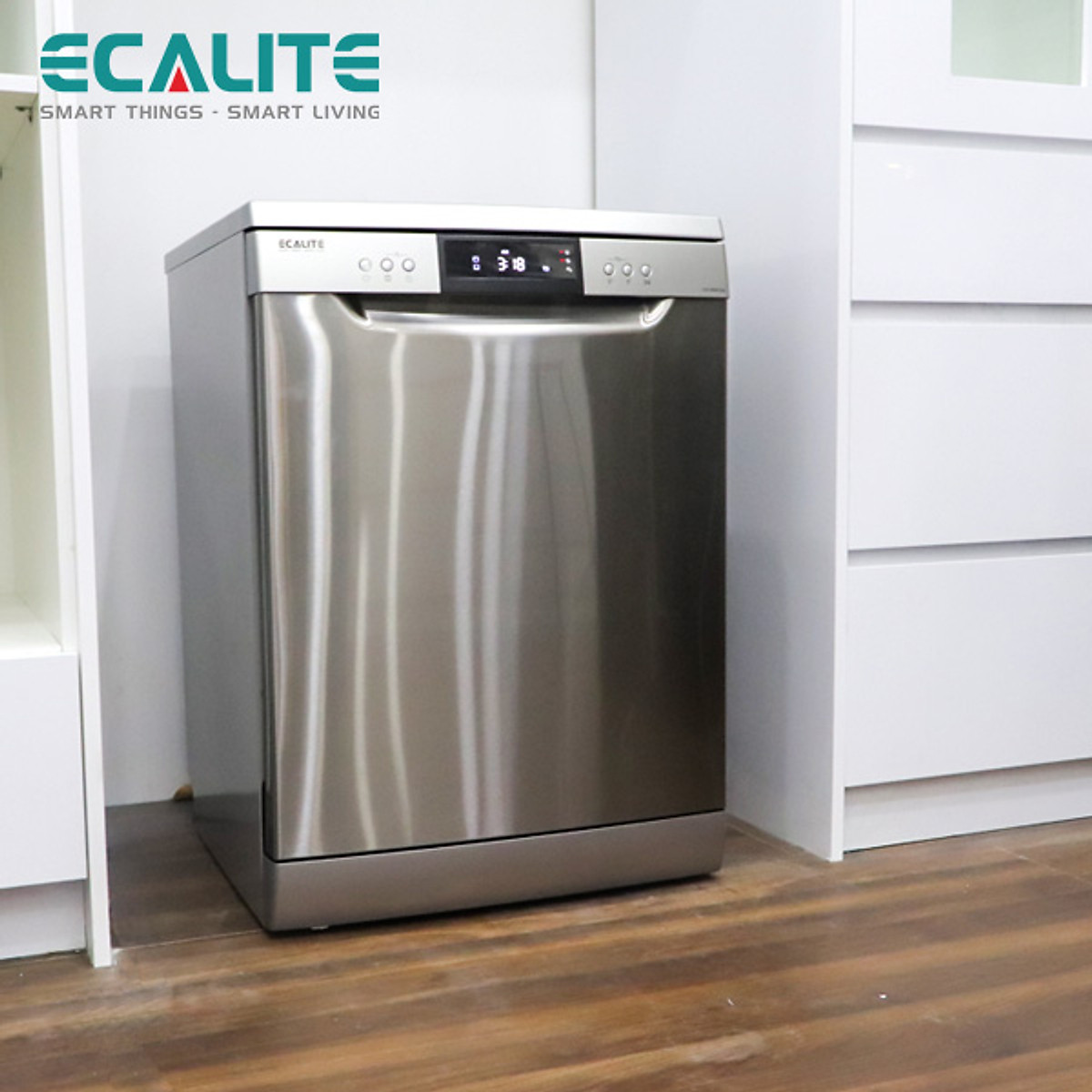 Máy Rửa Chén Độc Lập Ecalite EDW-SMS6015AS - 14 Bộ - 8 Chương Trình Rửa - Tự Động Hé Cửa - Hàng Chính Hãng