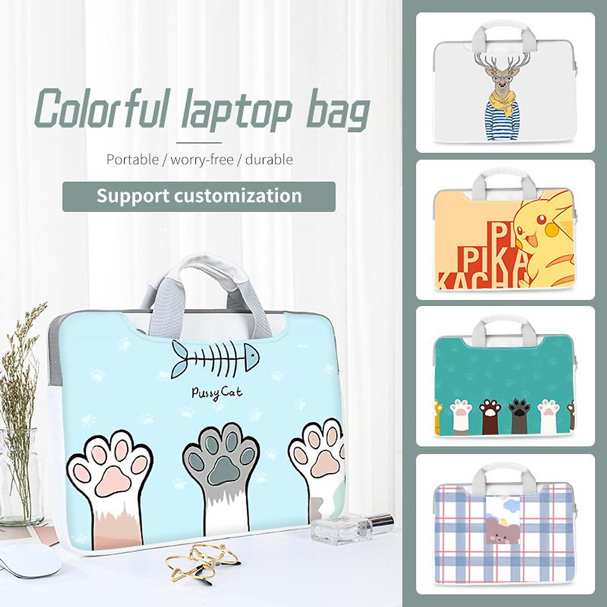 Laptop Bag PU Laptop Sleeve Case Handbag Multifunction Shockproof Bag 12 13  14 15 17inch Carrying Case For Macbook/Dell/HP/Asus