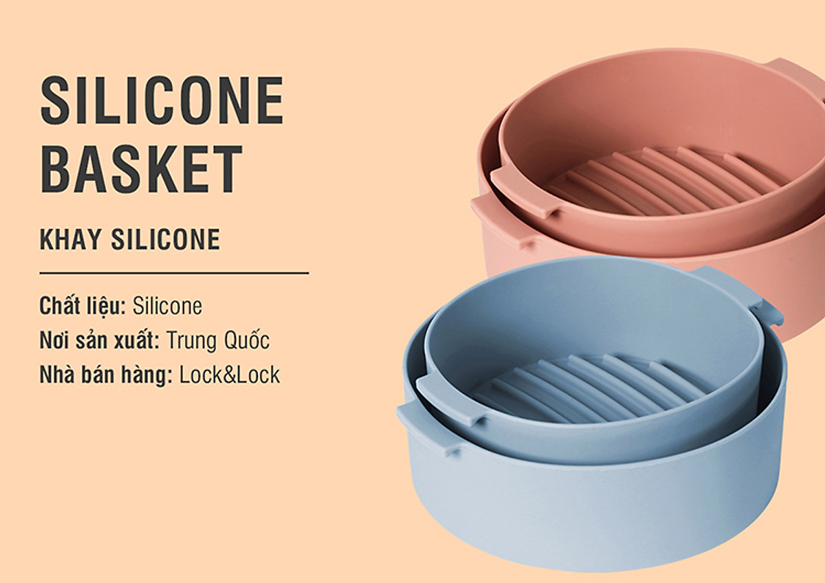 Khay Silicone Dành Cho Nồi Chiên Không Dầu Và Lò Vi Sóng Lock&Lock CKB002 - Hàng Chính Hãng