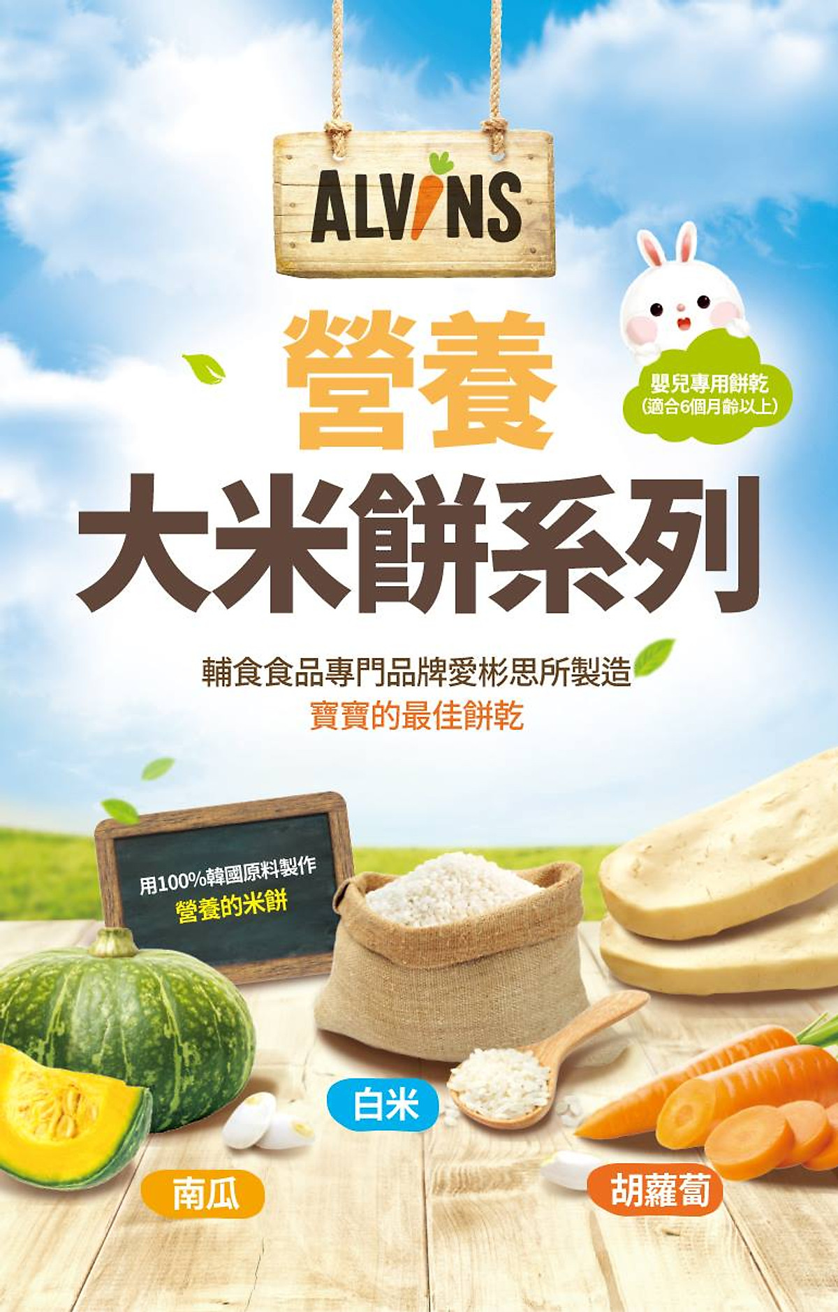 Bánh gạo ăn dặm hữu cơ cho bé nhiều vị khác nhau - Alvins