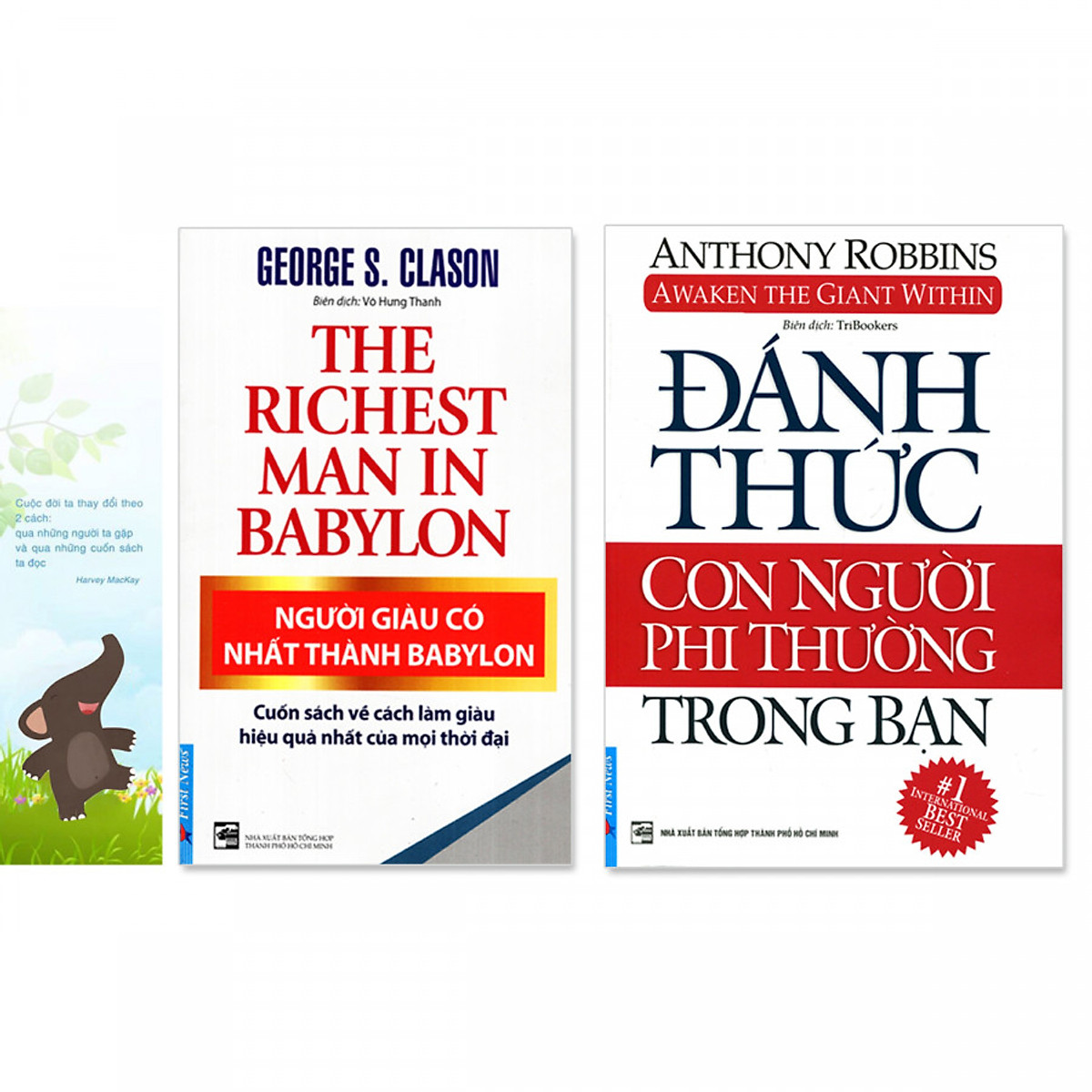 Combo 2 cuốn sách Người Giàu Có Nhất Thành Babylon, Đánh Thức Con Người Phi Thường Trong Bạn (kèm bookmark danh ngôn hình voi)