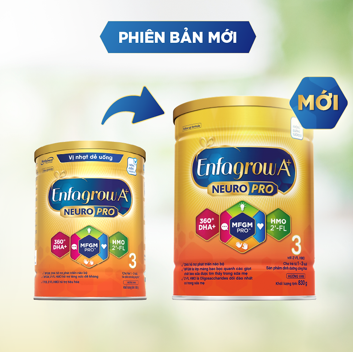 Sữa bột Enfagrow A+ NeuroPro 3 với 2’-FL HMO cho trẻ từ 1 – 3 tuổi – 830g