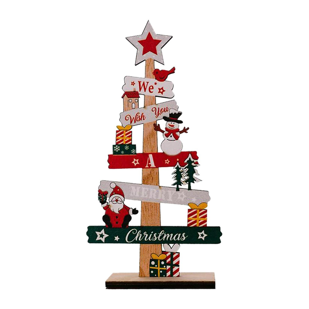 Tabletop Christmas Tree Signs Plaque Xmas Decor for Windowsill ...