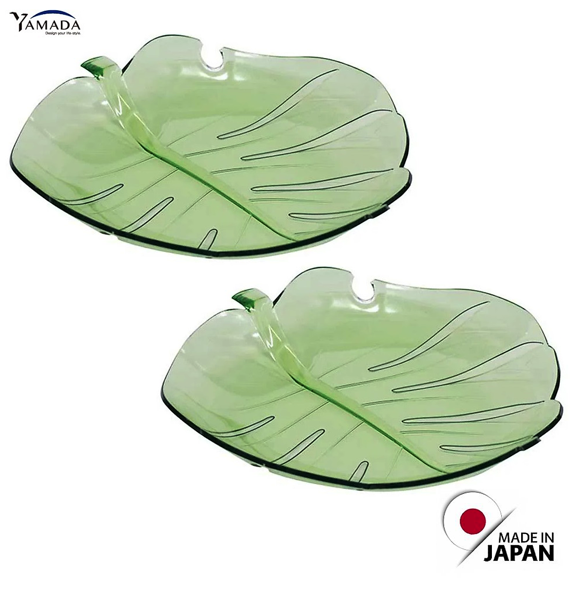Combo 02 Đĩa nhựa pha lê màu xanh hình chiếc lá Yamada Nội địa Nhật Bản