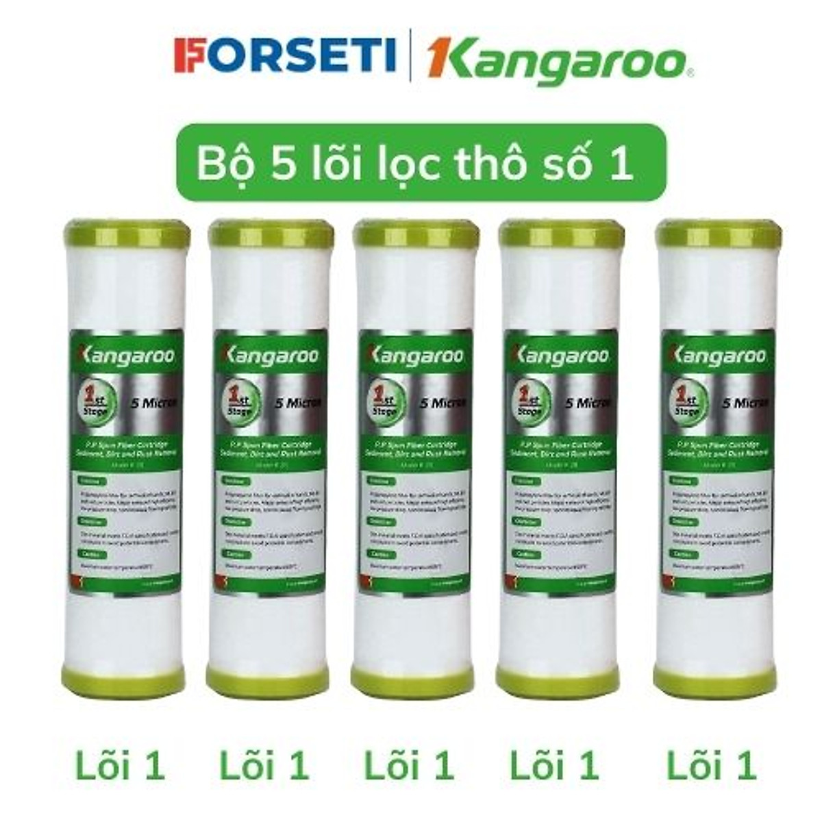 5 lõi lọc số 1 Kangaroo dùng cho các máy lọc nước - hàng chính hãng 100%