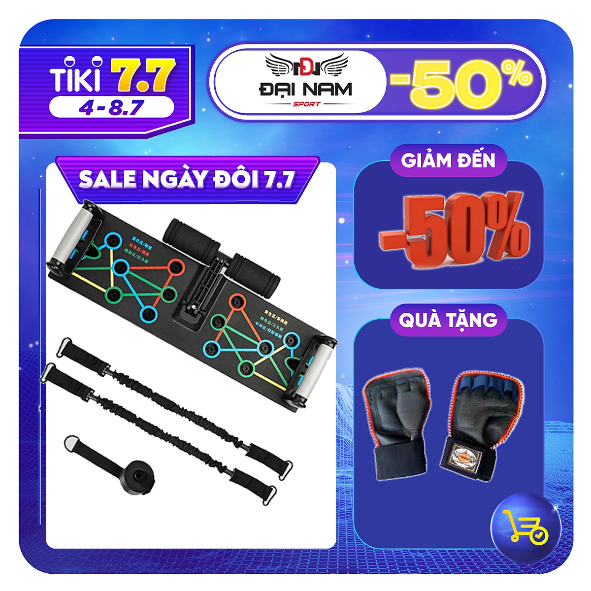 Bộ Dụng Cụ Chống Đẩy Đa Năng 3 Trong 1 Tích Hợp Tập Bụng,Dây Kéo Tay