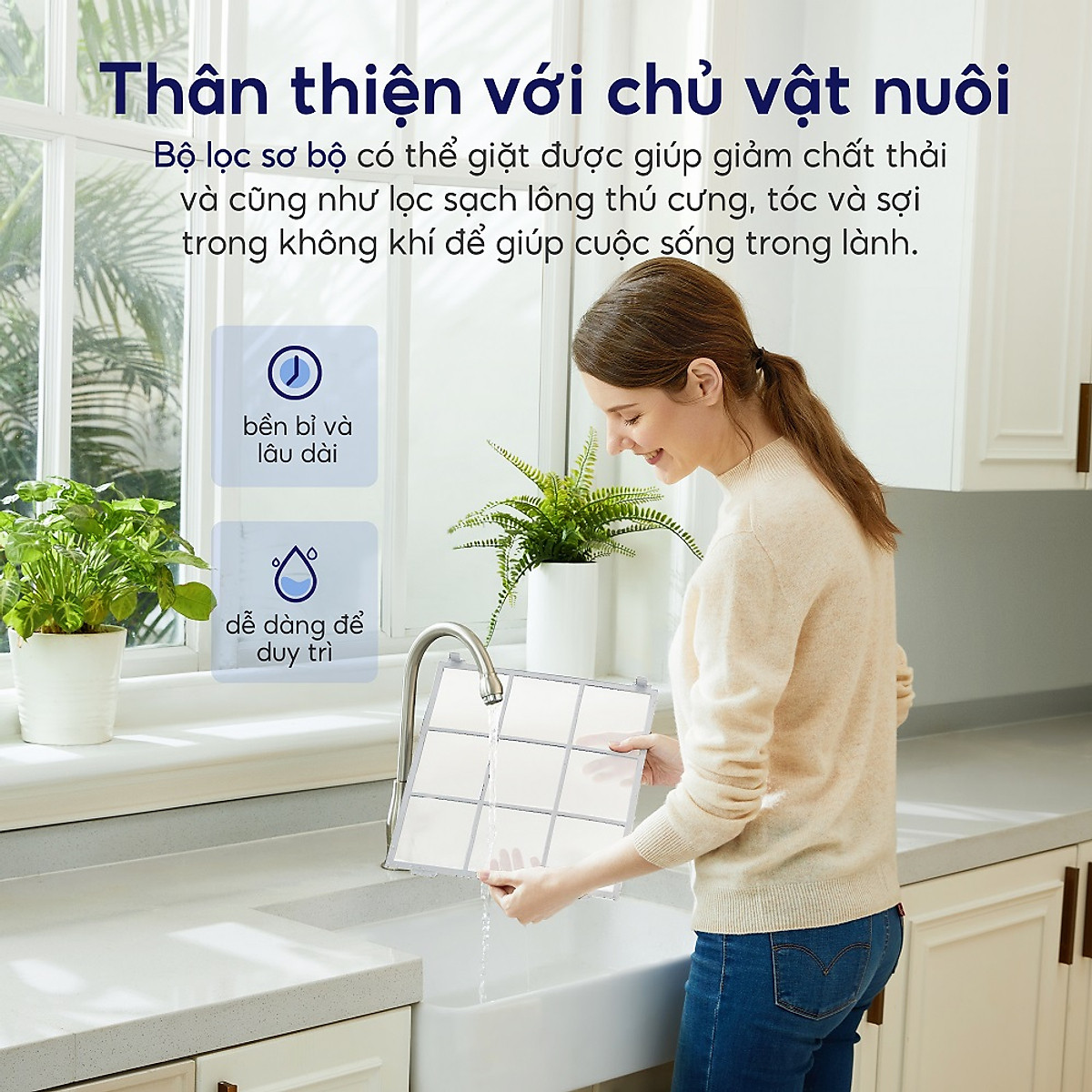 Máy Lọc Không Khí Levoit Vital 100S 52m2 | Cảm Biến Đo Không Khí | Điều Khiển Qua App | Hàng Chính Hãng