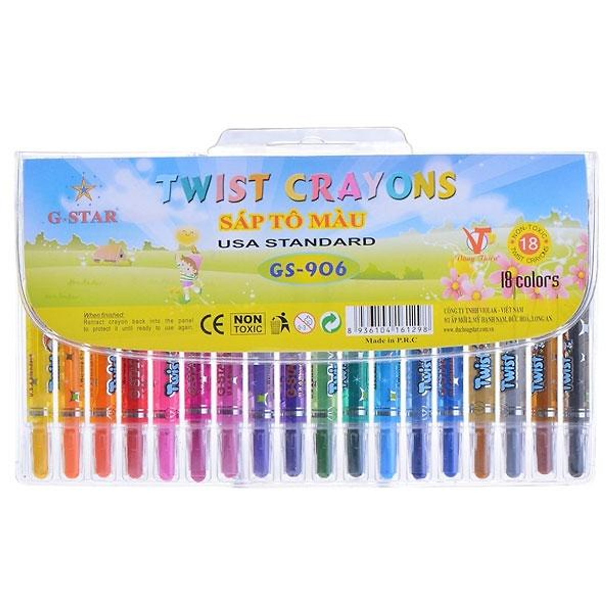 Bút Sáp Vặn Ngắn HQ G-Star 906-18 - Giao Mẫu Ngẫu Nhiên