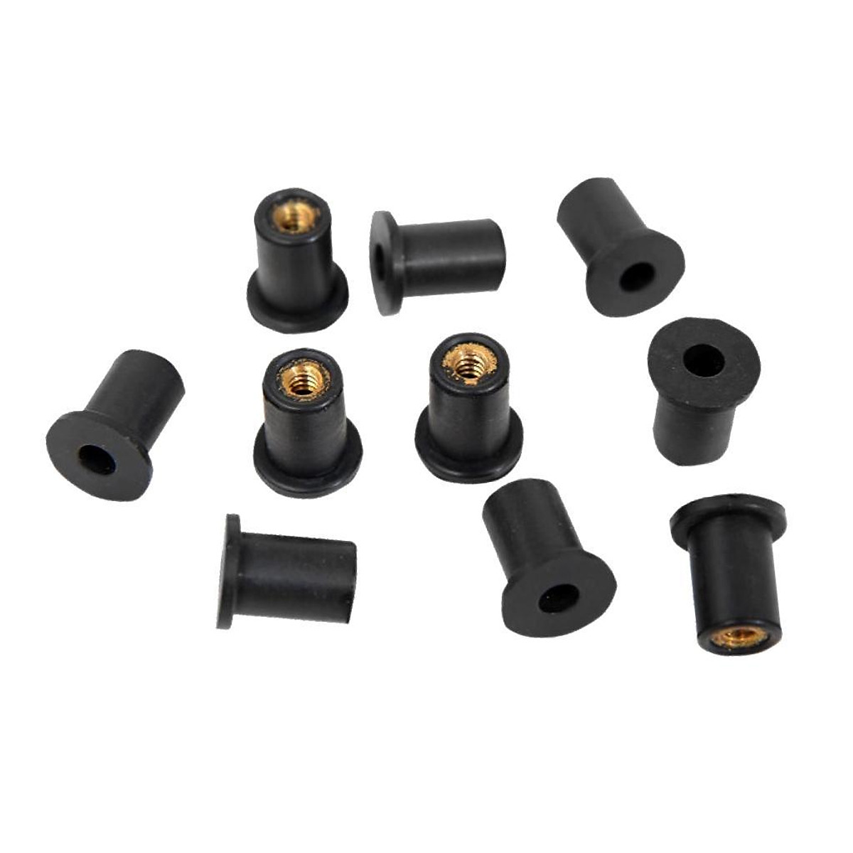 18 Piece Rubber Well Nuts With M4 M5 M6 Brass Insert 4mm 5mm 6mm Metric