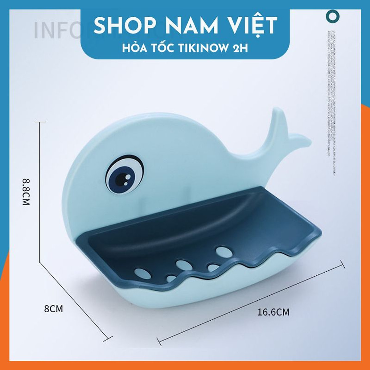 Khay Để Xà Phòng 2 Lớp Dán Tường Cá Voi