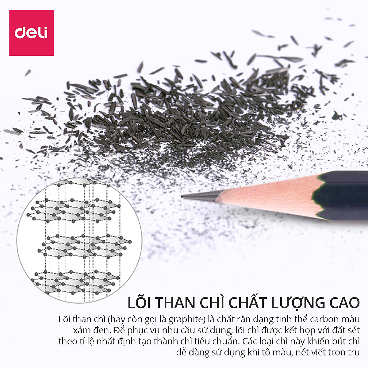 Bút chì phác thảo phiên bản cao cấp Deli - 2H, HB, 2B, 4B, 6B, 8B - 1 chiếc - S998
