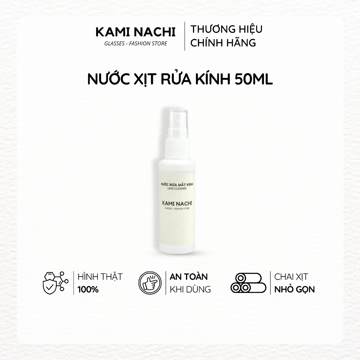 Nước xịt rửa mắt kính chuyên dụng KAMI NACHI 50ml