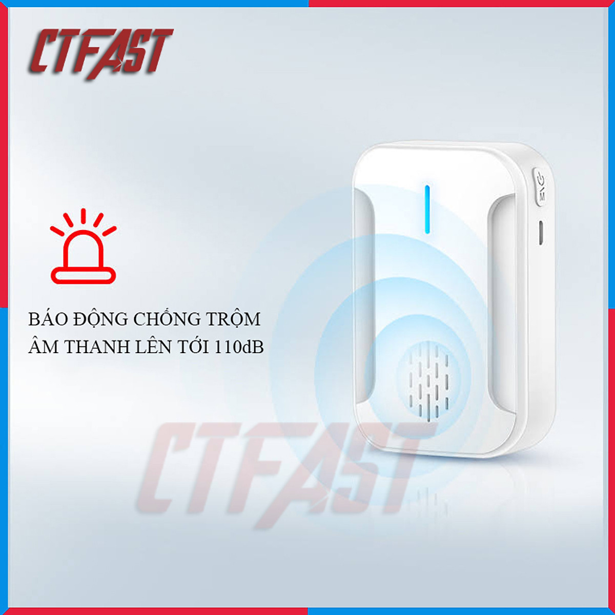 Chuông Báo Khách Cửa Hàng, Báo Động Chống Trộm Cảm Biến Chuyển Động Hồng Ngoại Không Dây CTFAST 02 - Lời Chào Báo Khách Ghé Thăm, Dọa Trộm Xâm Nhập