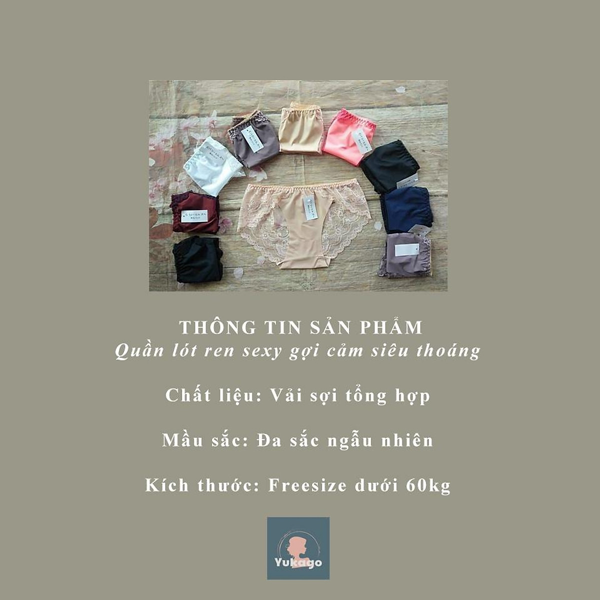 Quần lót nữ ren sexy quần chip đúc siêu thoáng mát gợi cảm YUKAGO TQ66622
