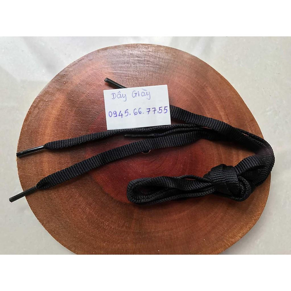 Dây giày màu đen dẹp 1m