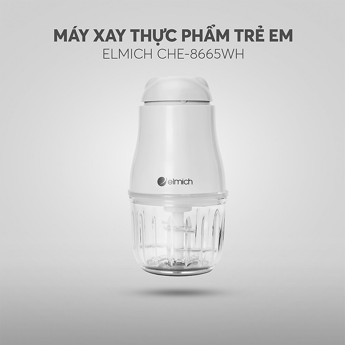 Máy xay thịt, xay thực phẩm cho bé Elmich CHE-8665, 6 lưỡi inox 304 xay nhanh, nhuyễn mịn, đảo trộn đồng đều các loại thực phẩm, an toàn tuyệt đối với trẻ nhỏ - Hàng chính hãng