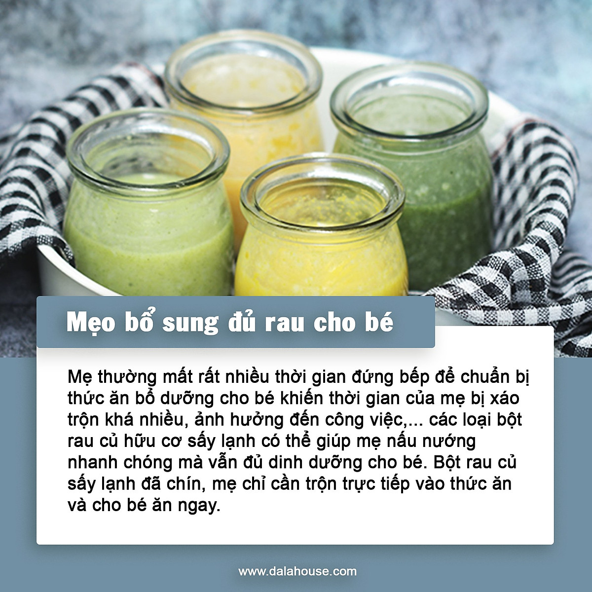 Bột rau dinh dưỡng cho bé Dalahouse - 7 vị với 7 loại bột rau giàu dưỡng chất - Cân bằng chế độ dinh dưỡng cho trẻ