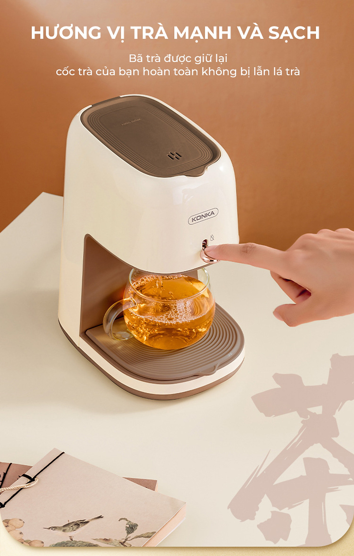 Máy Pha Cà Phê KONKA 2501M dễ sử dụng công suất 400W pha cà phê nhỏ giọt bình chứa tối đa 0.5L thời gian pha nhanh chóng thiết kế hiện đại sang trọng bảo hành 12 tháng - Hàng Nhập Khẩu