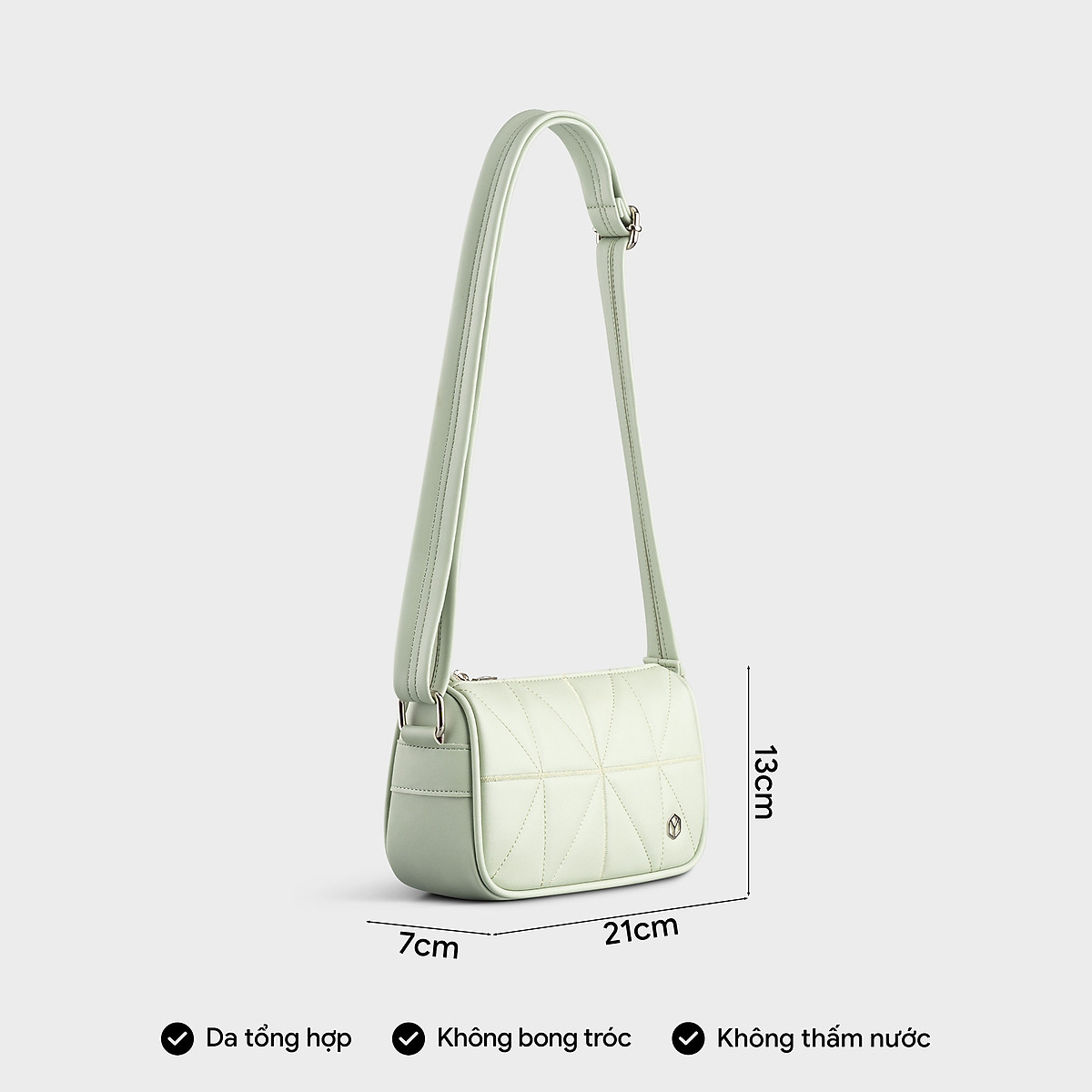 Túi đeo chéo da nữ chần chỉ trang trí YUUMY Seasand YN207