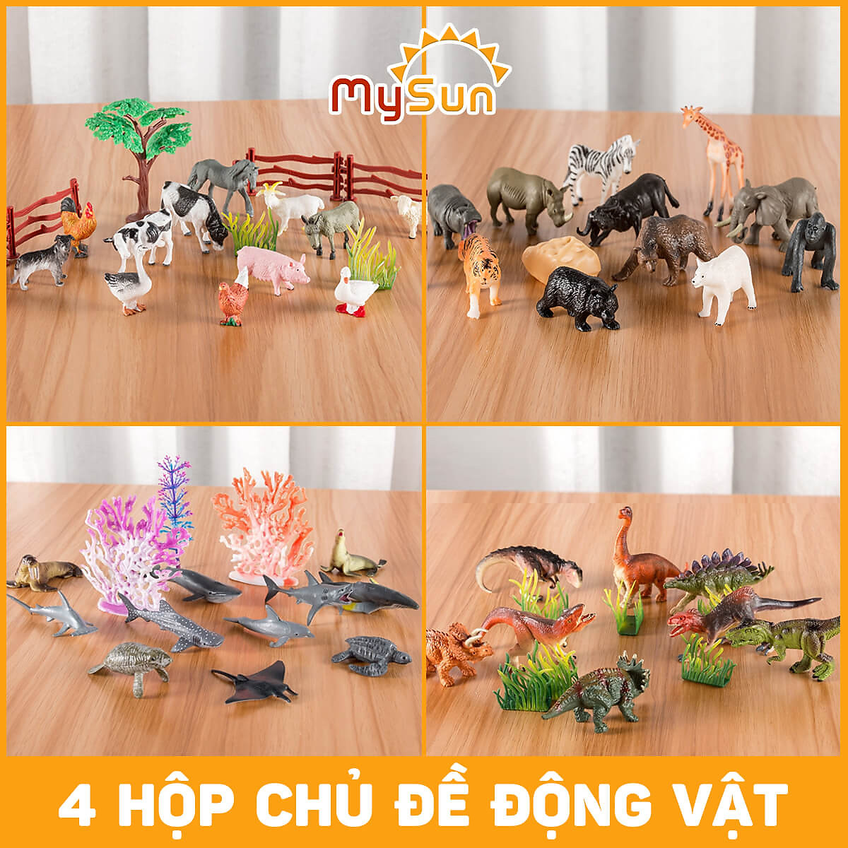 Bộ đồ chơi mô hình các con động vật, sinh vật biển, khủng long ...