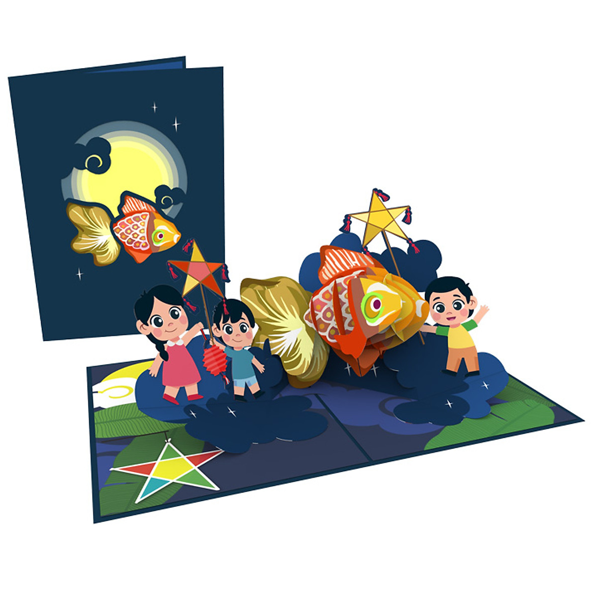 Mua Thiệp 3D pop up Rước Đèn Trung Thu Mua Thiệp 3D Pop Up Rước Đèn Trung Thu