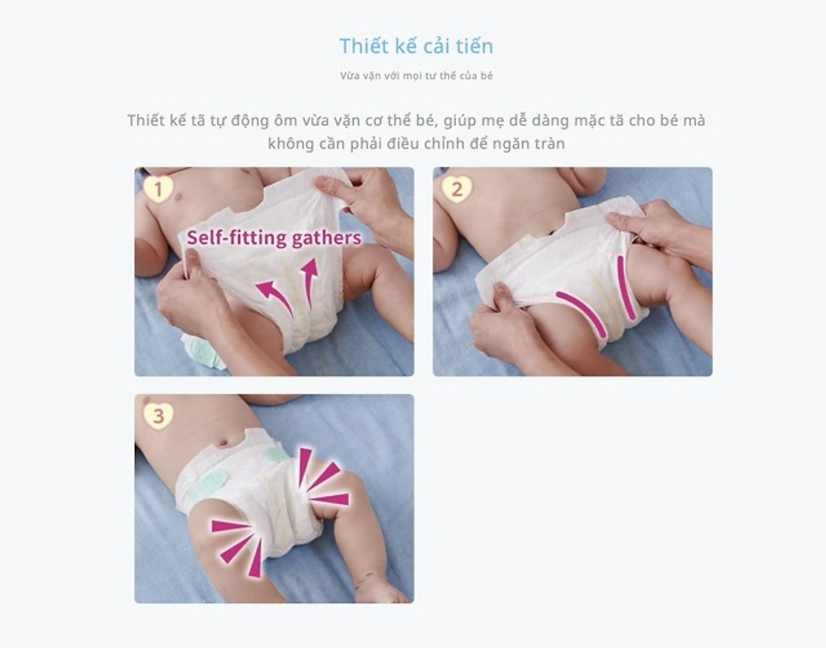 Tã dán sơ sinh Moony Newborn 90 miếng