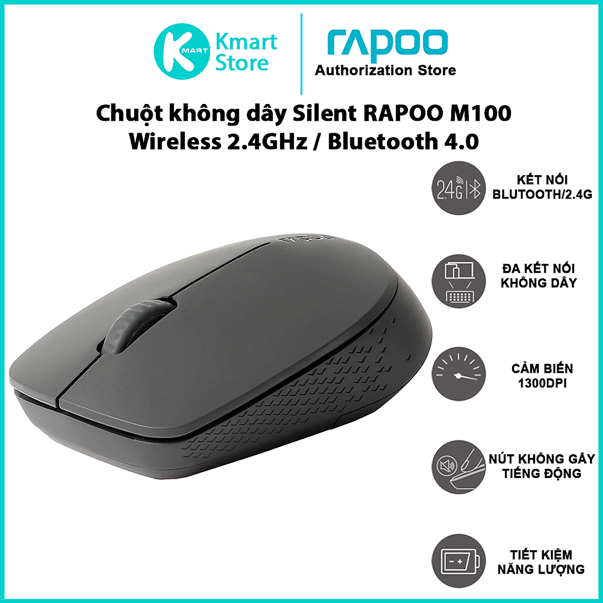Chuột Không Dây Silent Wireless Và Bluetooth RAPOO M100 - Hàng Chính Hãng