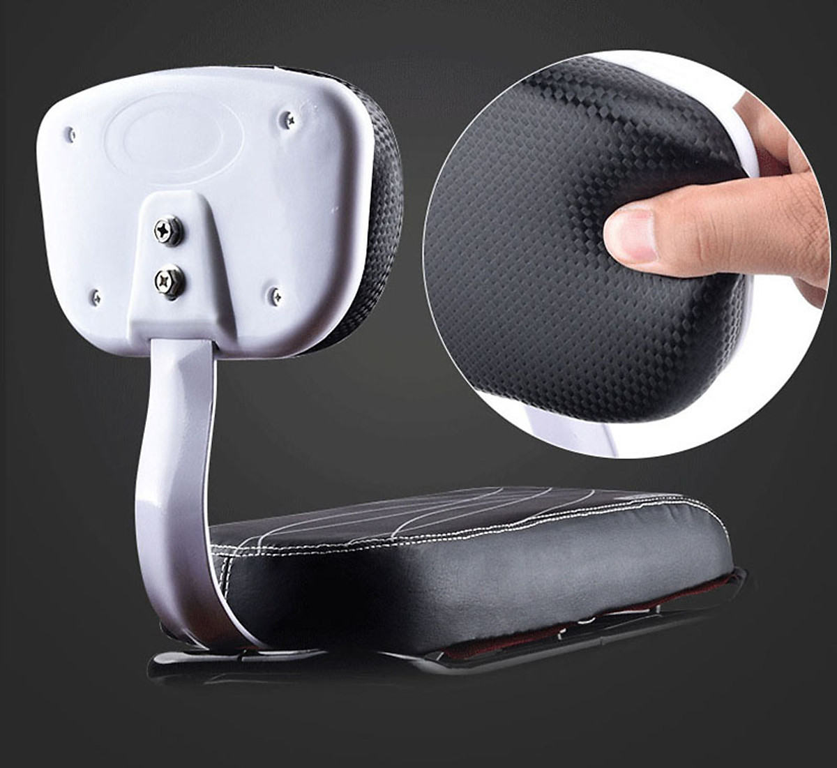 Ghế Yên Sau Xe Đạp Rời Cho Trẻ Gắn Baga sau Xe Đạp SADDLE SD-01 Có Tựa Lưng, khung sắt, đệm da PU - Mai Lee
