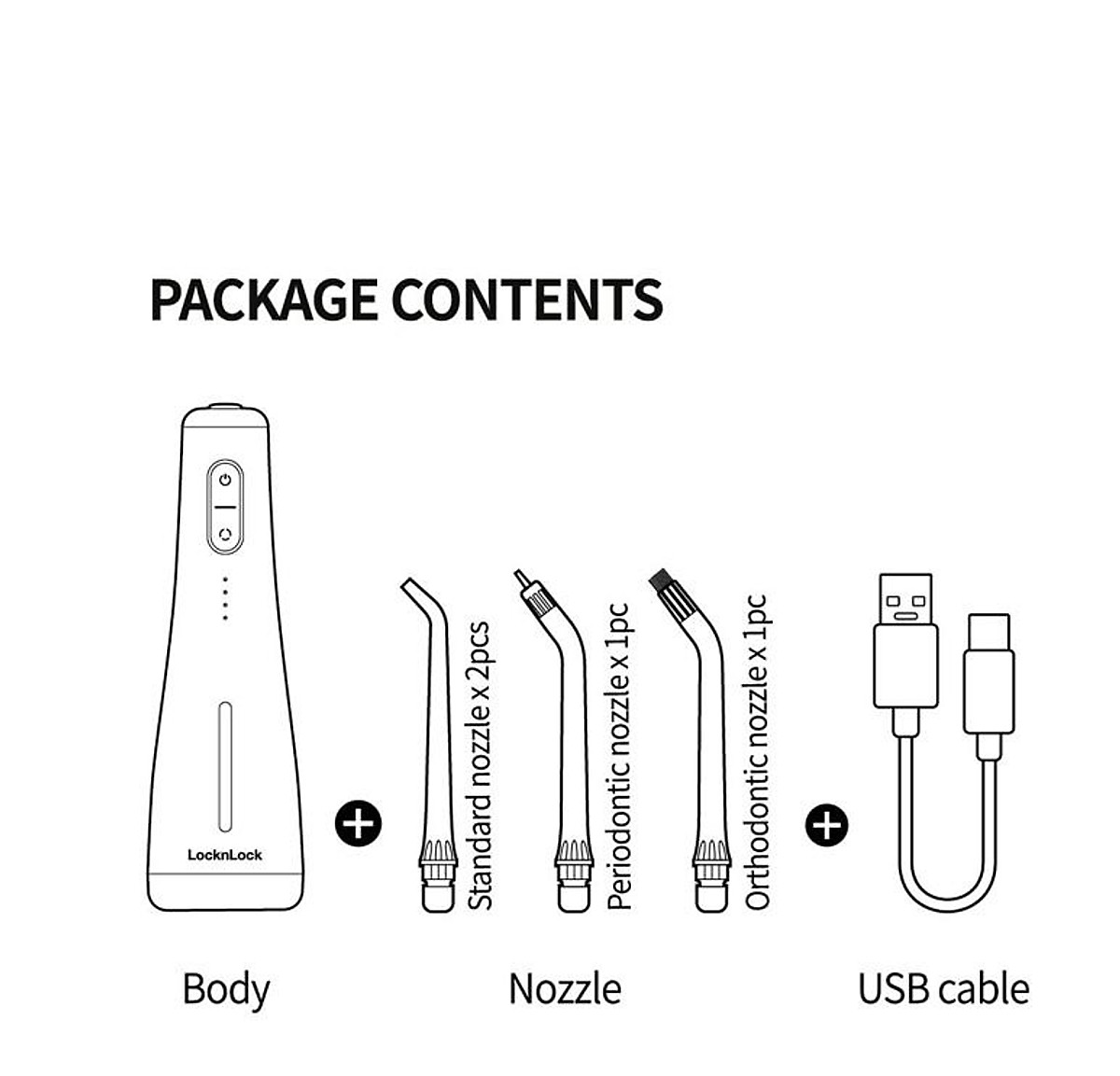 Máy tăm nước không dây LocknLock ENR154WHT 250ml, Hàng chính hãng, 4 chế độ, dung lượng pin 2000mAh - JoyMall