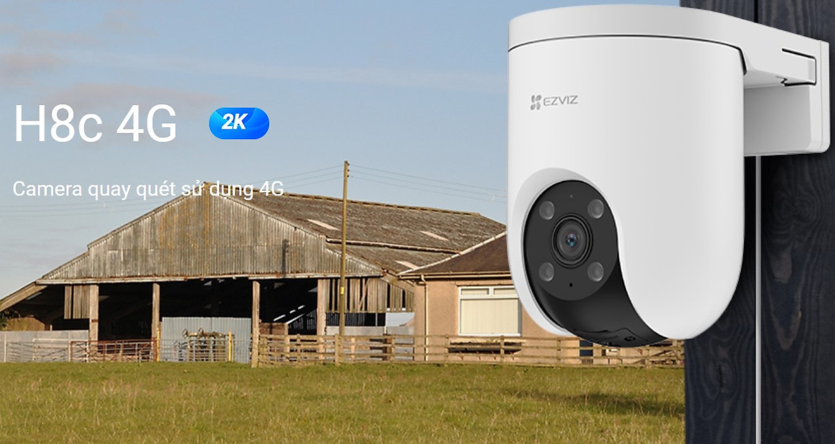 Camera Ezviz H8C 3MP dùng sim 4G, Cảnh báo AI, đàm thoại 2 chiều, Có màu ban đêm - hàng chính hãng