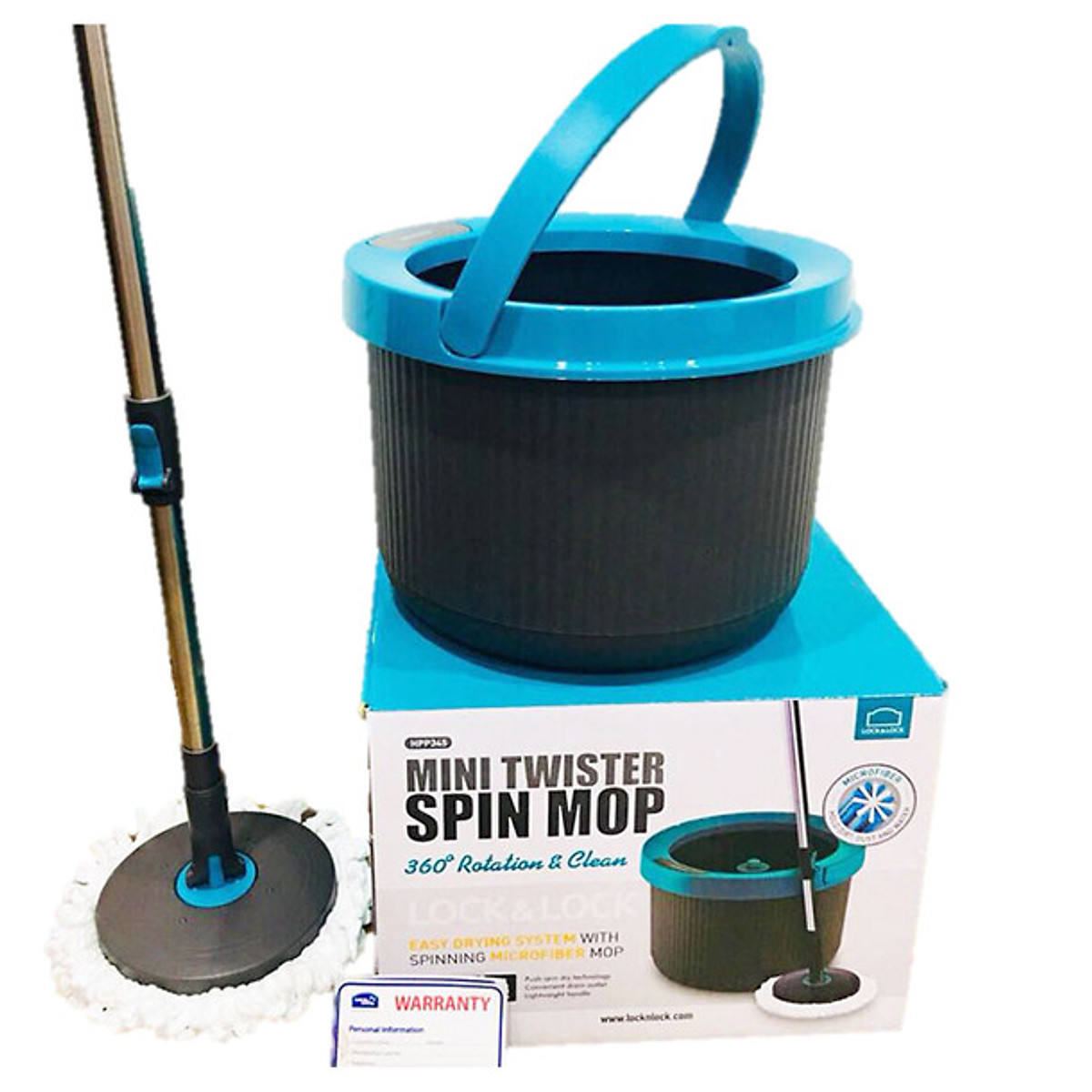 Bộ Lau Nhà Lock&Lock Mini Twister Spin Mop Xoay 360 Độ HPP345